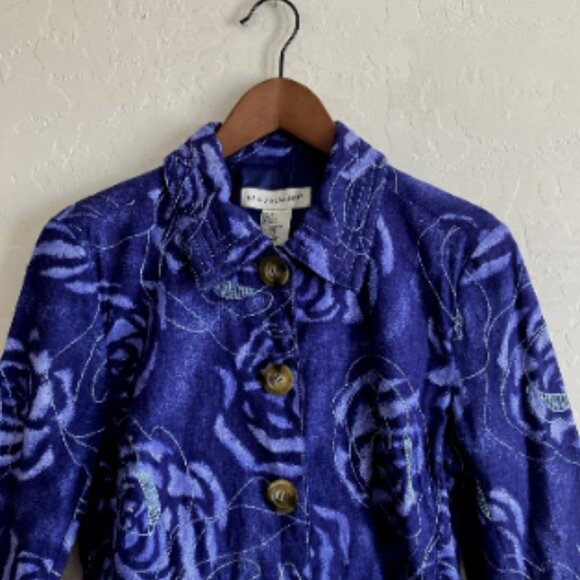 Linen Blend Jacket Medium Blue - Picture 2 of 12